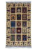 Hand-Knotted Afghani Bakhteiari Wool Rug – 3’5″  x  5’1″