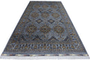 Hand-Knotted Zerkhaki Afghan Wool Area Rug – 6'11" x 10'3" | Elegant Grey-Toned Design