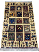 Hand-Knotted Afghani Bakhteiari Wool Rug – 3’5″  x  5’1″