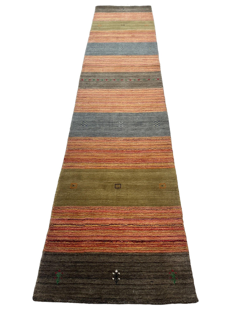 Hand-loomed Indo-Gabbeh Runner Rug 2’7” x 11’4”