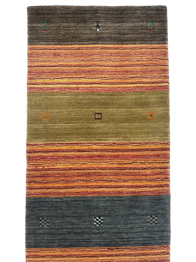 Hand-loomed Indo-Gabbeh Runner Rug 2’7” x 11’4”