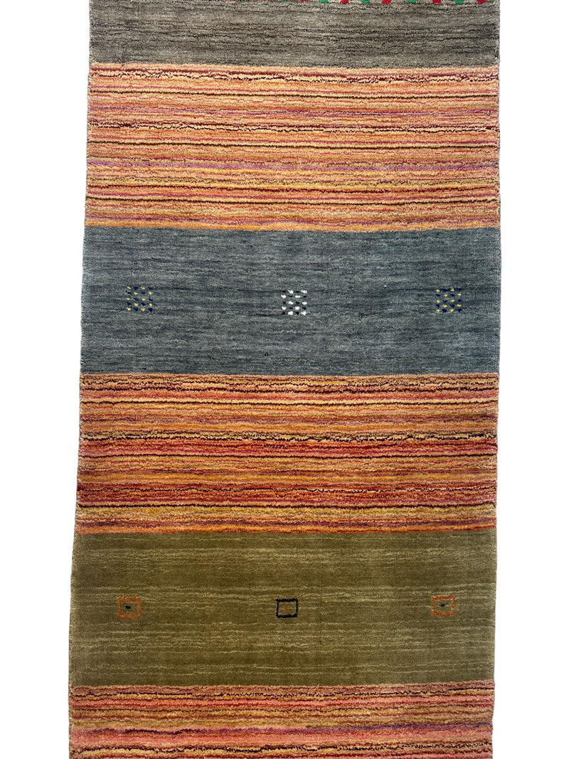 Hand-loomed Indo-Gabbeh Runner Rug 2’7” x 11’4”