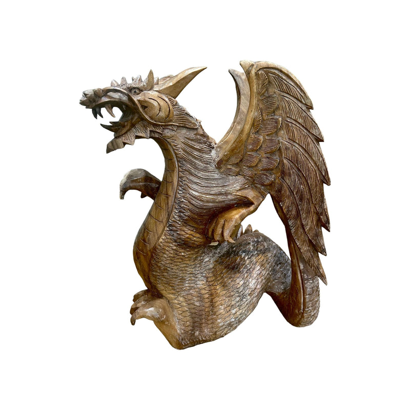 Teak Hand Carved Dragon