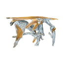 White Wash Teak Root Console