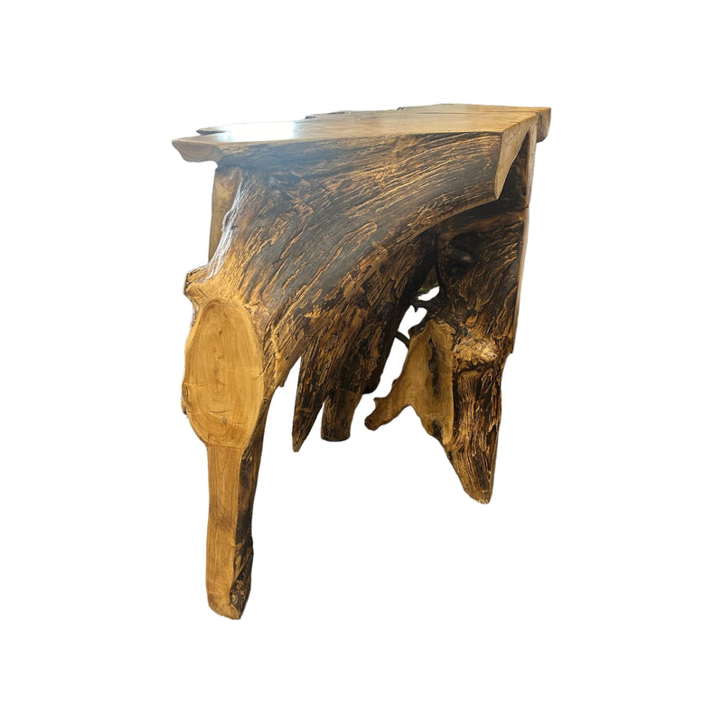 Teak Root Console (torched)