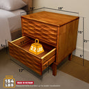 Acacia Elara Nightstand with 2 Drawers - Stylish Storage Solution