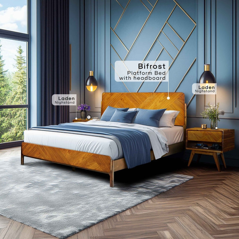 Rorns Laden Nightstand with Drawer - Stylish and Functional Bedroom Storage