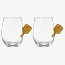 Pickleball Stemless Wine Glasses | Set of 2 (17.5 OZ)