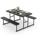 Picnic Table Bench Set for 2-4 People Outdoor Rectangular Camping Dining Table by LJGDeals