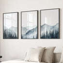 Watercolor Mountain Landscape Wall Art Posters by Wall Art Set