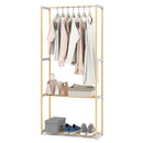 Pine Wood Clothes Rack with 2-Tier Open Storage Shelf for Hanging Clothes-Gray by LJGDeals