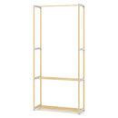 Pine Wood Clothes Rack with 2-Tier Open Storage Shelf for Hanging Clothes-Gray by LJGDeals