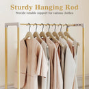 Pine Wood Clothes Rack with 2-Tier Open Storage Shelf for Hanging Clothes-Gray by LJGDeals