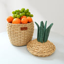 Pineapple Rattan Storage Basket Natural - Small by MOMIJI US LLC