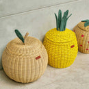 Pineapple Rattan Storage Basket Yellow - Medium by MOMIJI US LLC