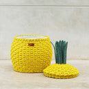 Pineapple Rattan Storage Basket Yellow - Medium by MOMIJI US LLC