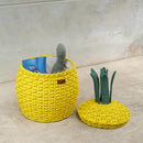 Pineapple Rattan Storage Basket Yellow - Medium by MOMIJI US LLC