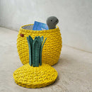 Pineapple Rattan Storage Basket Yellow - Medium by MOMIJI US LLC