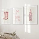 Cowgirl Boots Preppy Modern Wall Art Poster Set by Wall Art Set