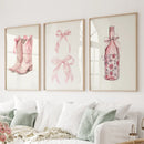 Cowgirl Boots Preppy Modern Wall Art Poster Set by Wall Art Set