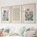 Botanical Pink Poppies Wall Art Poster Decor by Wall Art Set