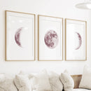 Moon Phases. Pink Wall Art Set for Girl's Nursery by Wall Art Set