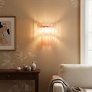 Star Shaped Murano Pink Glass Wall Lamp