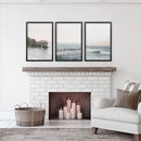Pink Ocean Sunset Wall Art. Rock, Waves by Wall Art Set