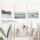 Pink Ocean Sunset Wall Art. Rock, Waves by Wall Art Set