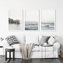 Pink Ocean Sunset Wall Art. Rock, Waves by Wall Art Set