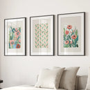 Botanical Pink Poppies Wall Art Poster Decor by Wall Art Set