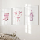 Trendy Pink Wall Art Prints Preppy Room Decor Set by Wall Art Set