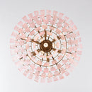 Pink Ridged Glass Rectangle Chandelier