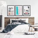 Boho Coastal Prints. Pink Combi Van, Aerial Beach, Surfing by Wall Art Set