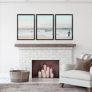 Ocean Beach Surf Prints. Turquoise and Pink Tones Wall Art by Wall Art Set
