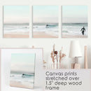 Ocean Beach Surf Prints. Turquoise and Pink Tones Wall Art by Wall Art Set