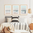 Ocean Beach Surf Prints. Turquoise and Pink Tones Wall Art by Wall Art Set