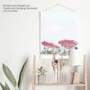 Pink Umbrella Wall Art Print. Summer Beach Theme by Wall Art Set