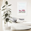 Pink Umbrella Wall Art Print. Summer Beach Theme by Wall Art Set