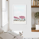 Pink Umbrella Wall Art Print. Summer Beach Theme by Wall Art Set