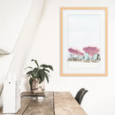 Pink Umbrella Wall Art Print. Summer Beach Theme by Wall Art Set