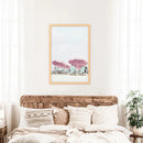 Pink Umbrella Wall Art Print. Summer Beach Theme by Wall Art Set