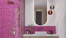 Fuchsia Pink 11x11 Glossy Matte Square Glass Mosaic Tile (5 pack, 4.43 sq ft/case) - Sample