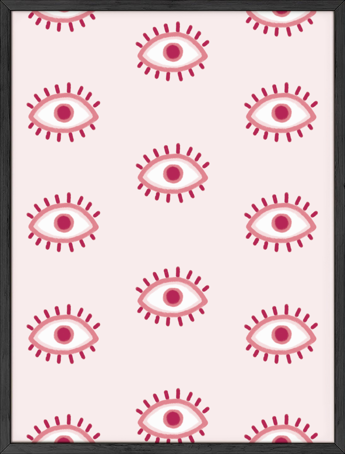 Pink evil eyes