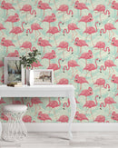 Pink Flamingo Wallpaper Removable Wallpaper