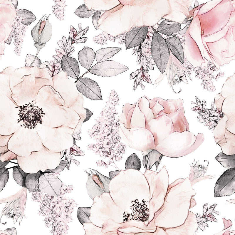 Pink Watercolor Flowers Wallpaper