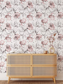 Pink Vintage Flowers Wallpaper