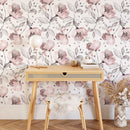 Pink Vintage Flowers Wallpaper