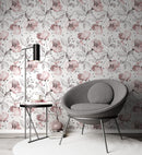 Pink Vintage Flowers Wallpaper