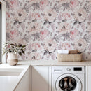 Pink Watercolor Flowers Wallpaper